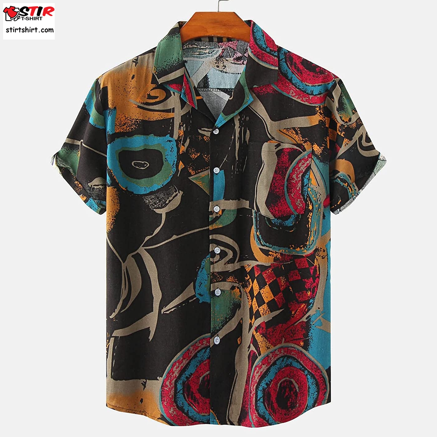 Meoilce Plus Size Hawaiian Shirt For Men Short Sleeve Button Down Regular Fit Shirt  Tucked In 