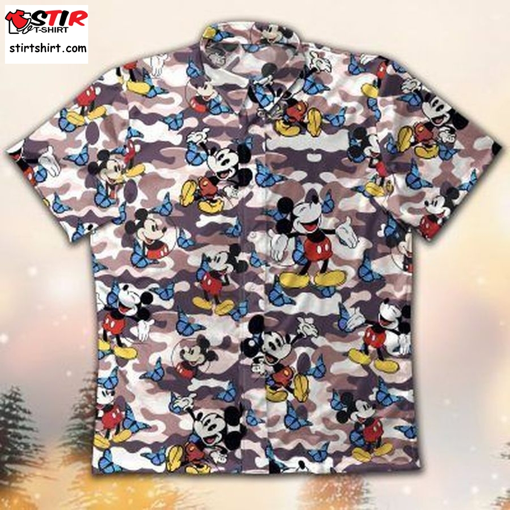 Mickey Disney Camo Hawaiian Shirt  Disney s