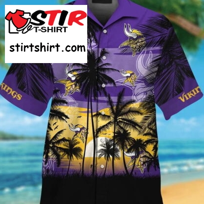 Minnesota Vikings Mens Aloha Shirts Summer Hawaii Shirt Short Sleeve Beach Shirt   Images