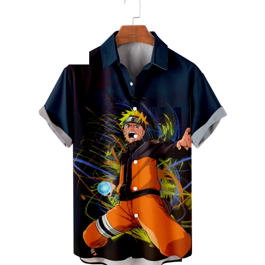 Naruto Hawaiian Shirt Shippuden Itachi Short Sleeve Shirt Button Down Shirts  Akatsuki 