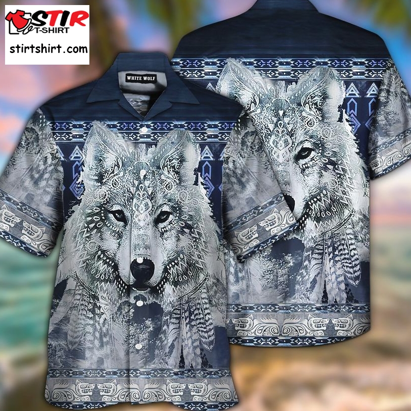 Native American White Wolf Hawaiian Shirt Pre10445, Hawaiian Shirt, Beach Shorts, One Piece Swimsuit, Polo Shirt, Funny Shirts, Gift Shirts