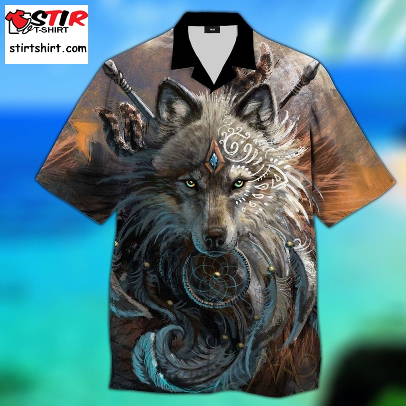Native American Wolf Hawaiian Shirt Pre12623, Hawaiian Shirt, Beach Shorts, One Piece Swimsuit, Polo Shirt, Funny Shirts, Gift Shirts, Graphic Tee