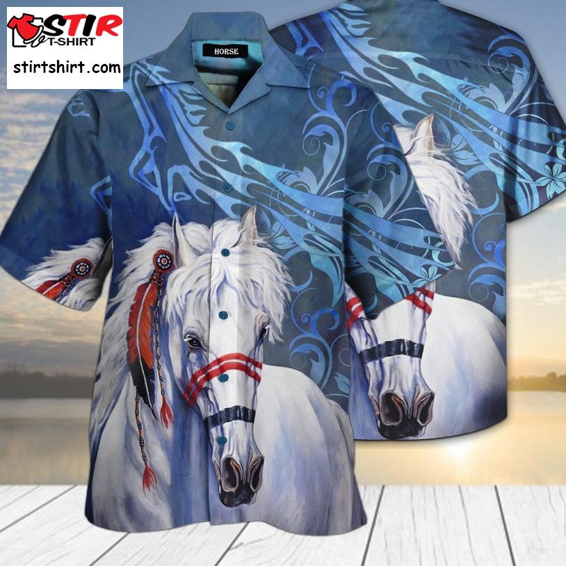 Native White Horse 3D Hawaiian Shirt Pre11357, Hawaiian Shirt, Beach Shorts, One Piece Swimsuit, Polo Shirt, Funny Shirts, Gift Shirts, Graphic Tee