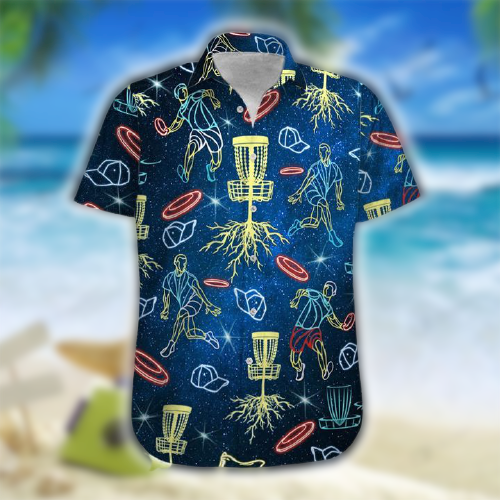 Neon Disc Golf Hawaiian Shirtpng