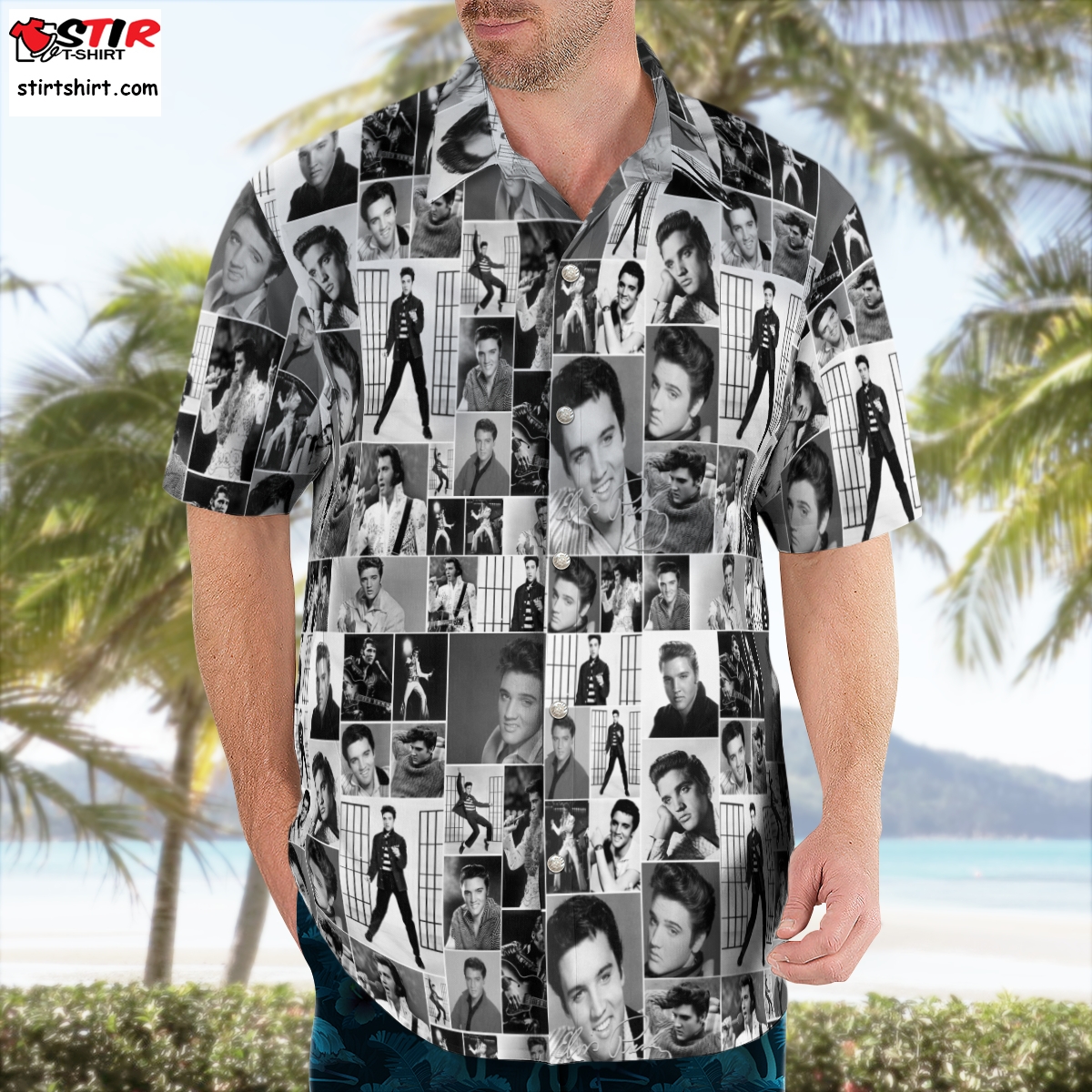New Hawaii Shirt Hawaiian Beach Summer Rock The King Elvis Presley Printed (2)  Elvis s