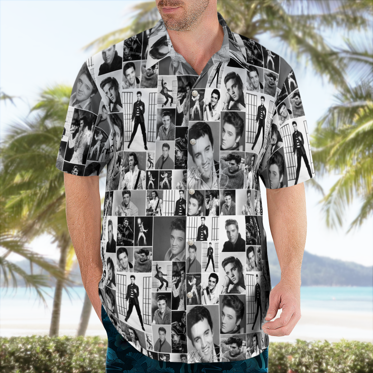 New Hawaii Shirt Hawaiian Beach Summer Rock The King Elvis Presley Printed (2)Png  Elvis s