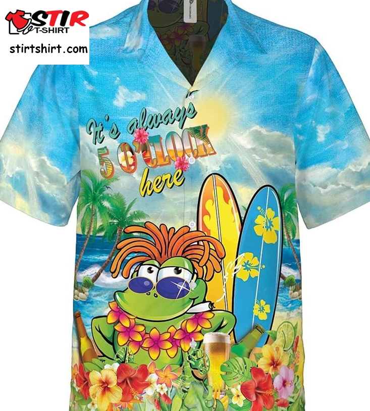 Ocean Life It Always 5 Oclock Here Funny Hawaiian Shirt