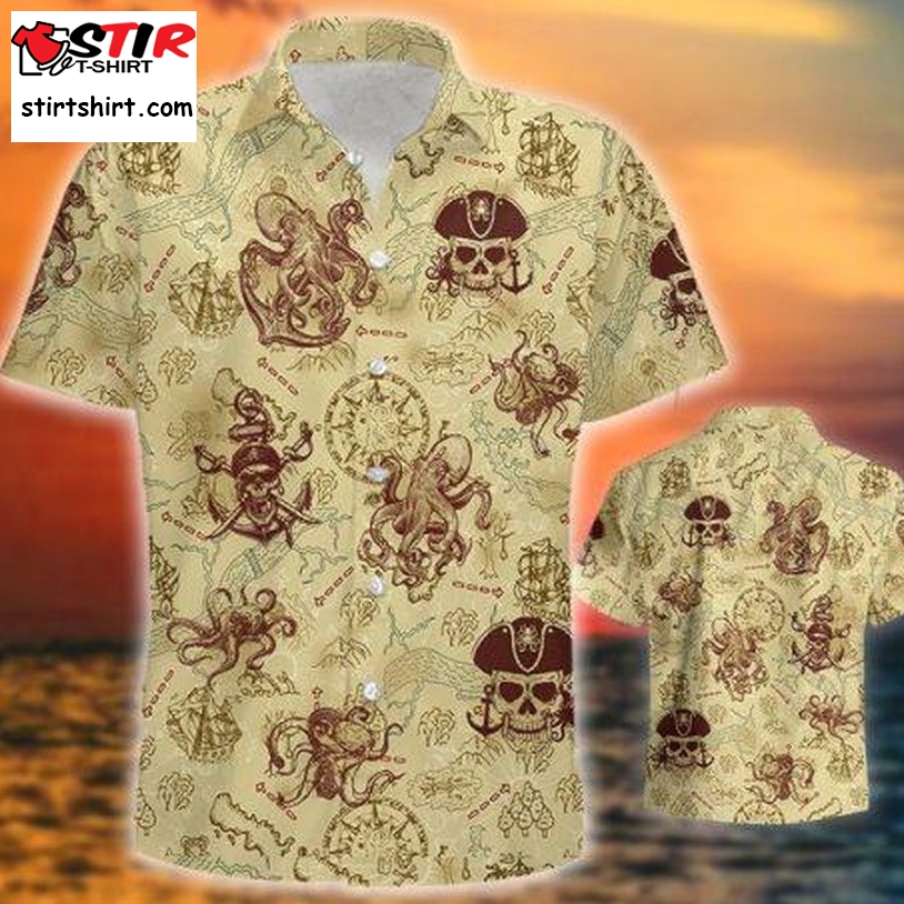 Octopus Pirate Hawaiian Shirt Pre10775, Hawaiian Shirt, Beach Shorts, One Piece Swimsuit, Polo Shirt, Personalized Shirt, Funny Shirts, Gift Shirts