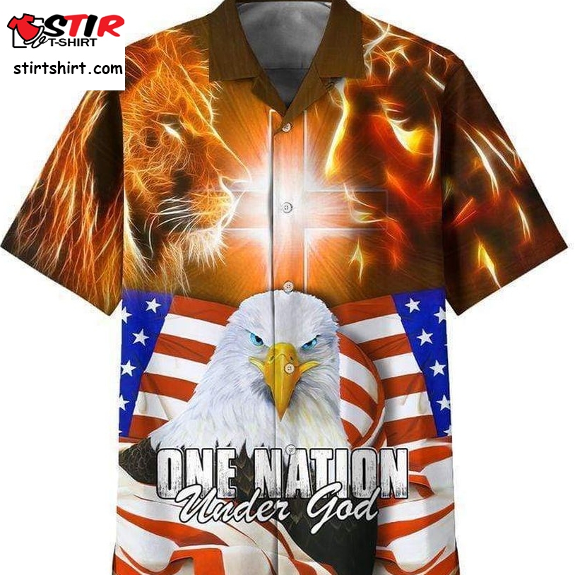 One Nation Under God Hawaiian Shirt Pre11380, Hawaiian Shirt, Beach Shorts, One Piece Swimsuit, Polo Shirt, Personalized Shirt, Funny Shirts