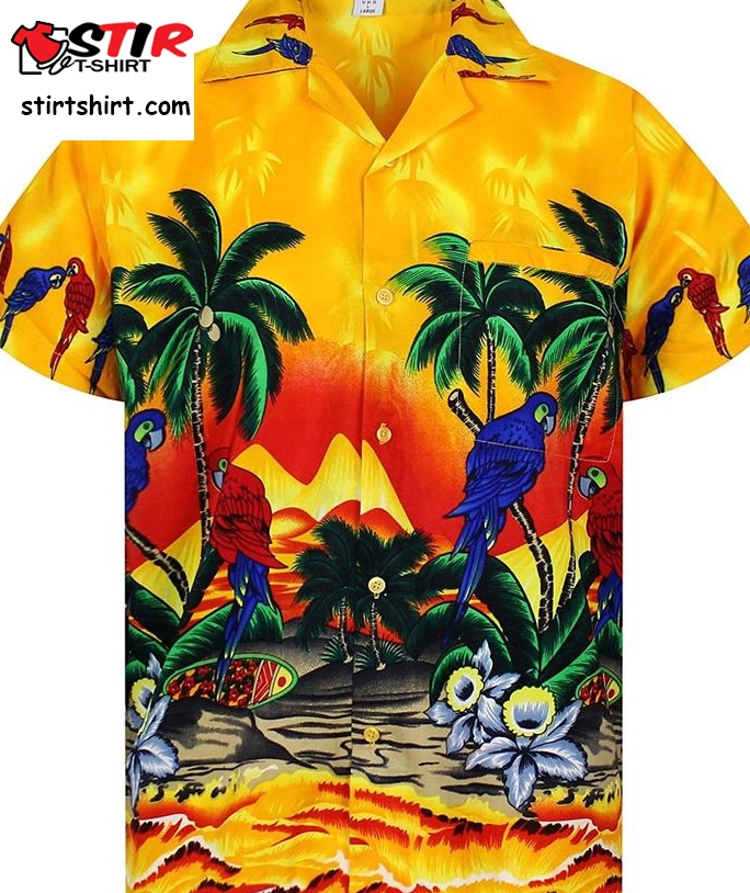 Parrot Flowers Hawaiian Shirt Pre12575, Hawaiian Shirt, Beach Shorts, One Piece Swimsuit, Polo Shirt, Personalized Shirt, Funny Shirts, Gift Shirts