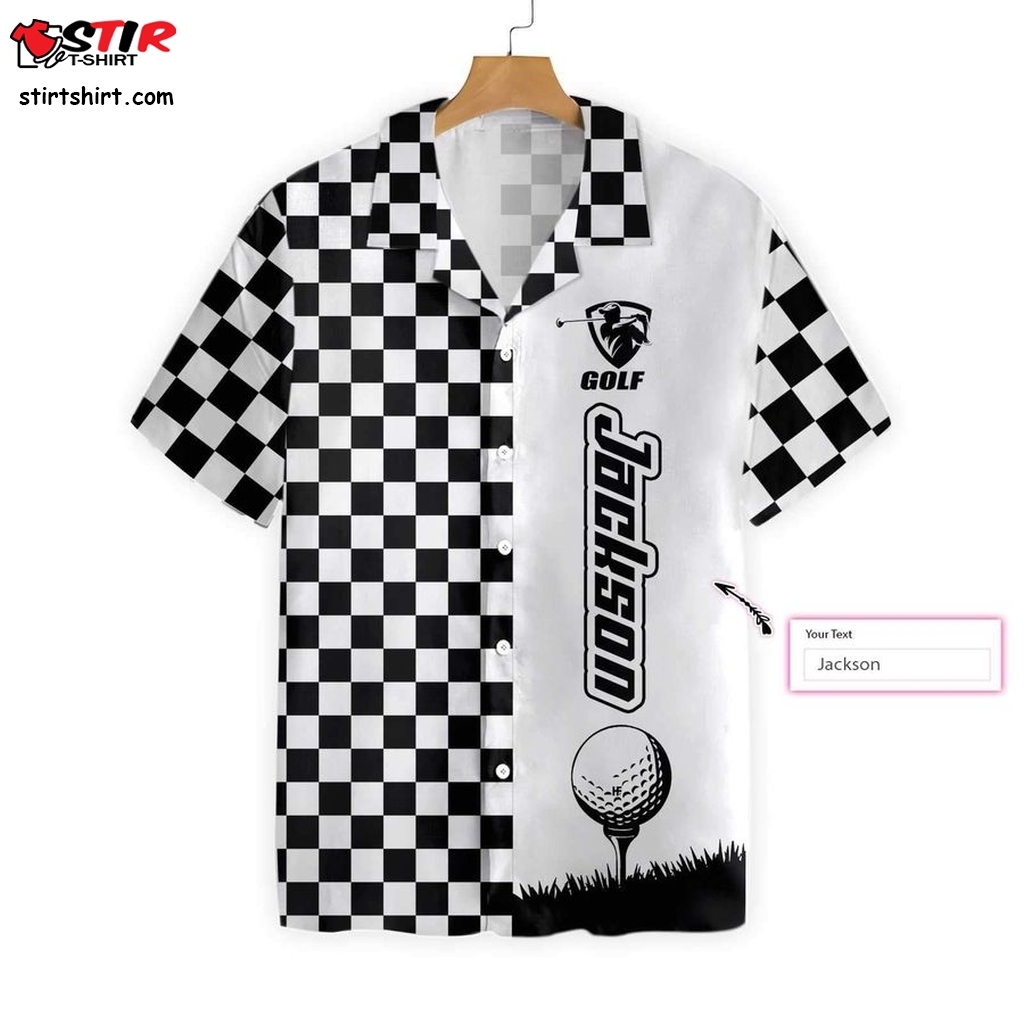 Personalized Checkboard Style Golf Hawaiian Shirt  Golf s