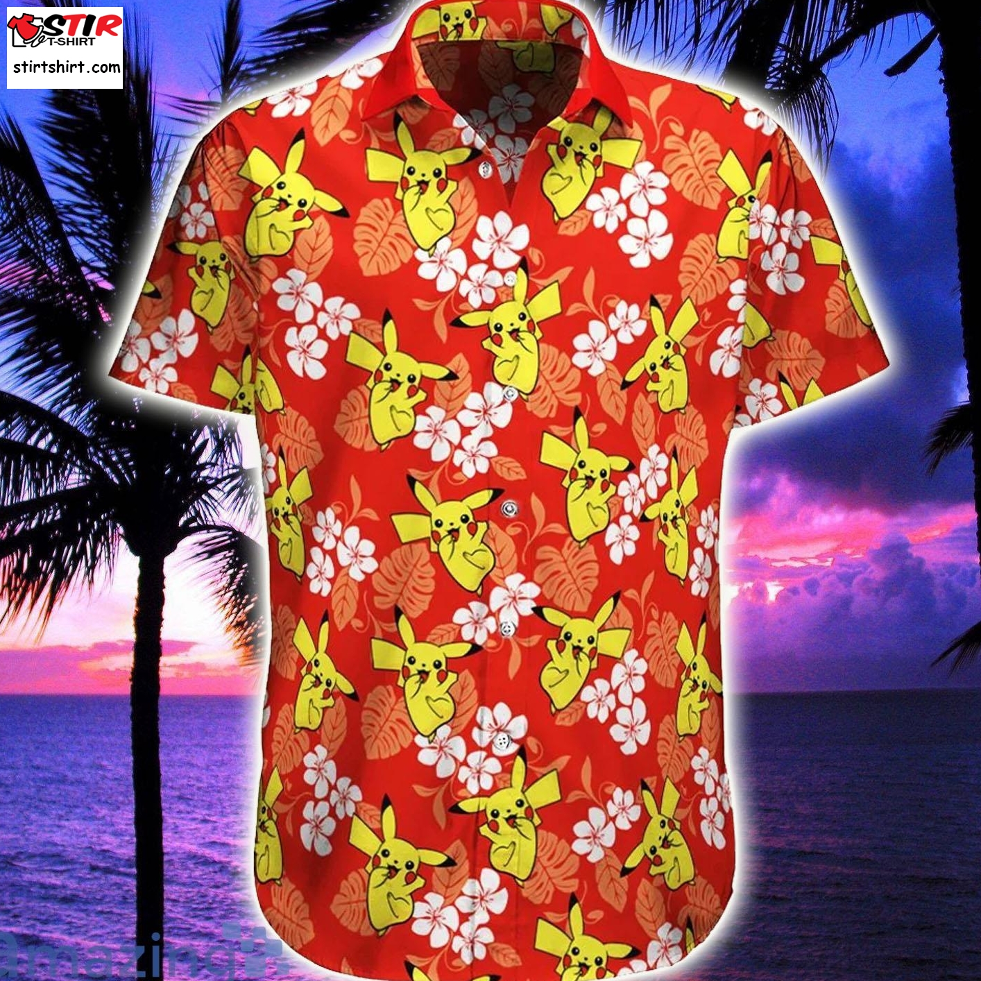 Pikachu Tropical Beach Pokemon Hawaiian Shirt Pikachu Pokemon Go ...