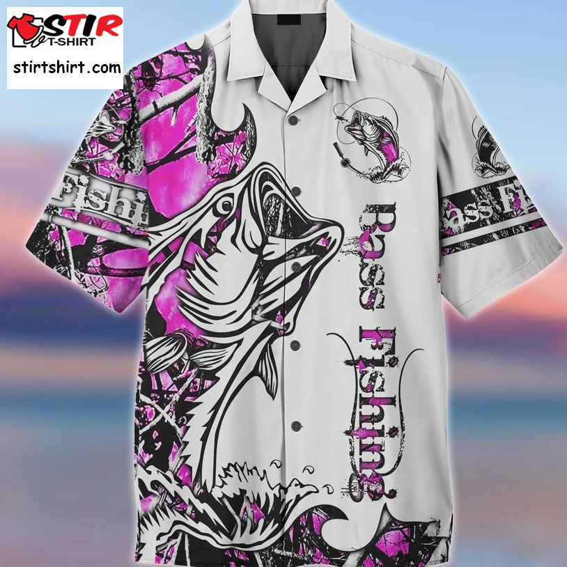 Pink Bass Fishing Hawaiian Shirt Pre12565, Hawaiian Shirt, Beach Shorts, One Piece Swimsuit, Polo Shirt, Personalized Shirt, Funny Shirts