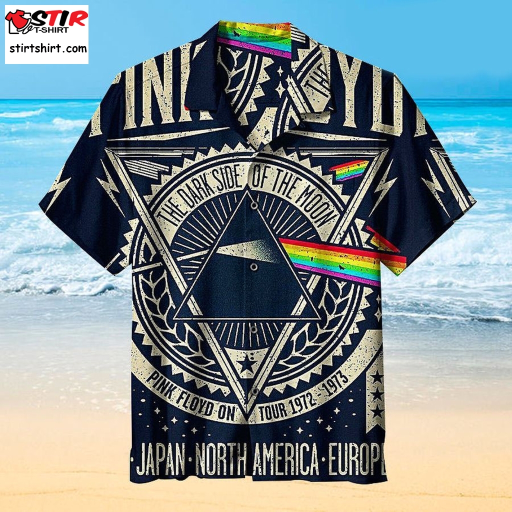 Pink Floyd Band On Tour 1972 1973 The Dark Side Of The Moon Hawaiian Shirt  s Pink