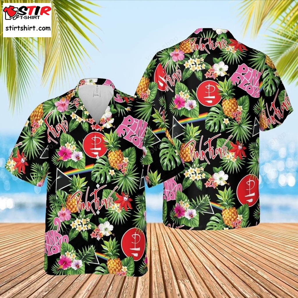 Pink Floyd Band Tropical Flower Hawaiian Shirt And Beach Shorts  s Pink