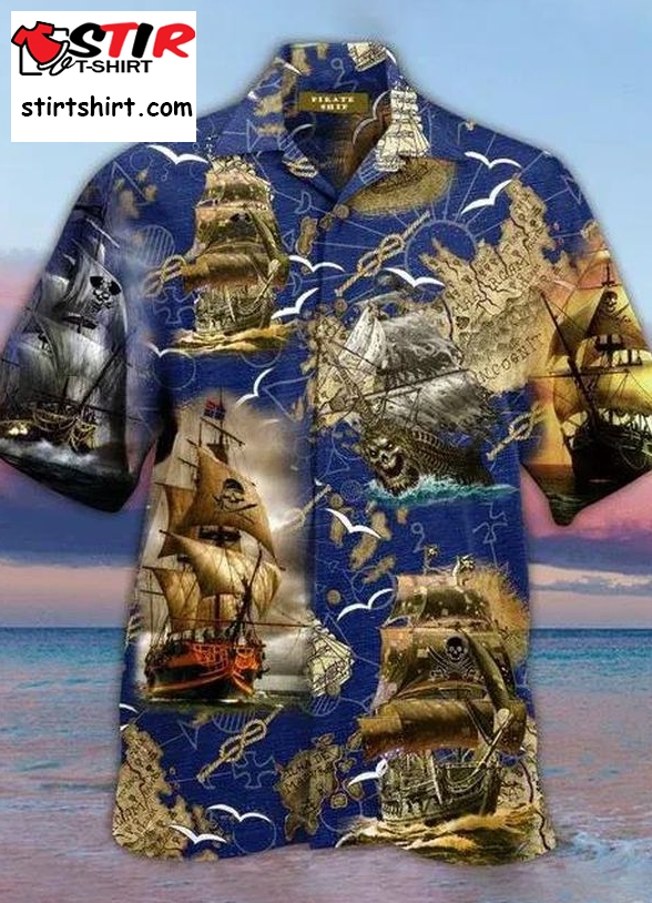 Pirate Boat Hawaiian Shirt Pre12568, Hawaiian Shirt, Beach Shorts, One Piece Swimsuit, Polo Shirt, Personalized Shirt, Funny Shirts, Gift Shirts