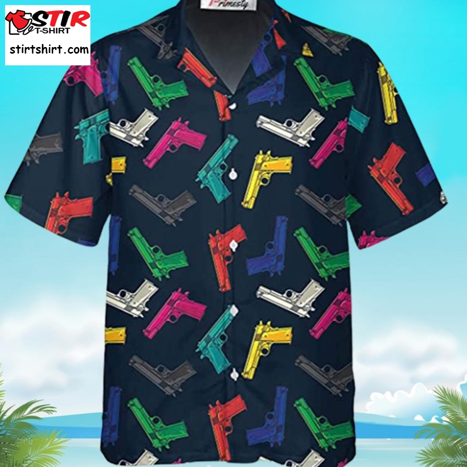 Pistol Top Gun Hawaiian Shirt For Men Beach Summer