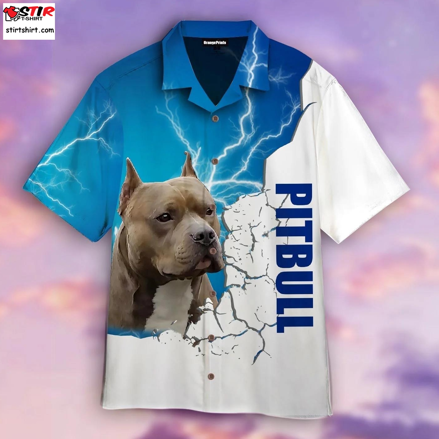 Pitbull Dog Hawaiian Shirt   Mens Hawaiian Shirt  Pitbull 