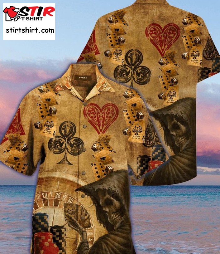 Playing Card Grim Reaper Hawaiian Shirt Pre12441, Hawaiian Shirt, Beach Shorts, One Piece Swimsuit, Polo Shirt, Personalized Shirt, Funny Shirts