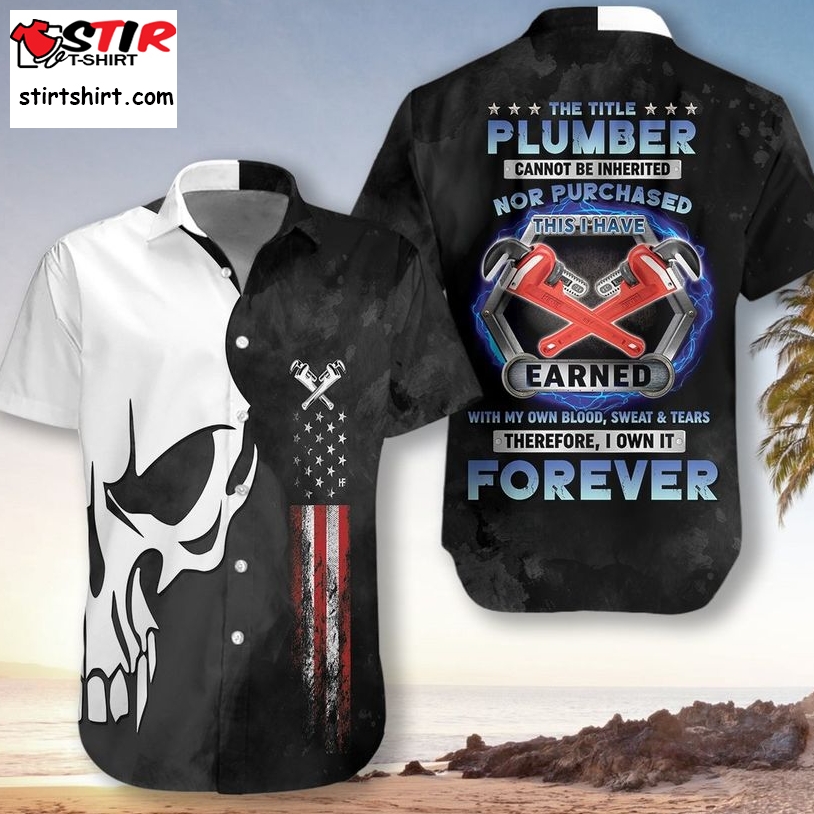 Plumber Proud Skull Hawaiian Shirt Pre12452, Hawaiian Shirt, Beach Shorts, One Piece Swimsuit, Polo Shirt, Personalized Shirt, Funny Shirts