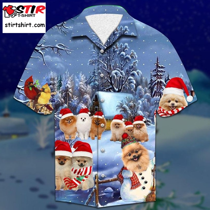 Pomeranian Christmas Hawaiian Shirt Pre12461, Hawaiian Shirt, Beach Shorts, One Piece Swimsuit, Polo Shirt, Personalized Shirt, Funny Shirts