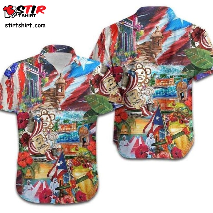 Puerto Rico Aesthetic Hawaiian Shirt Pre10021, Hawaiian Shirt, Beach Shorts, One Piece Swimsuit, Polo Shirt, Personalized Shirt, Funny Shirts