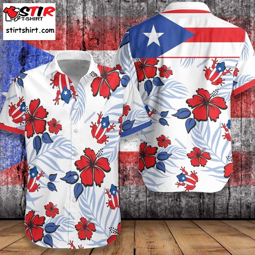 Puerto Rico Common Coqu Flag Hawaiian Shirt Pre10825, Hawaiian Shirt, Beach Shorts, One Piece Swimsuit, Polo Shirt, Personalized Shirt, Funny Shirts