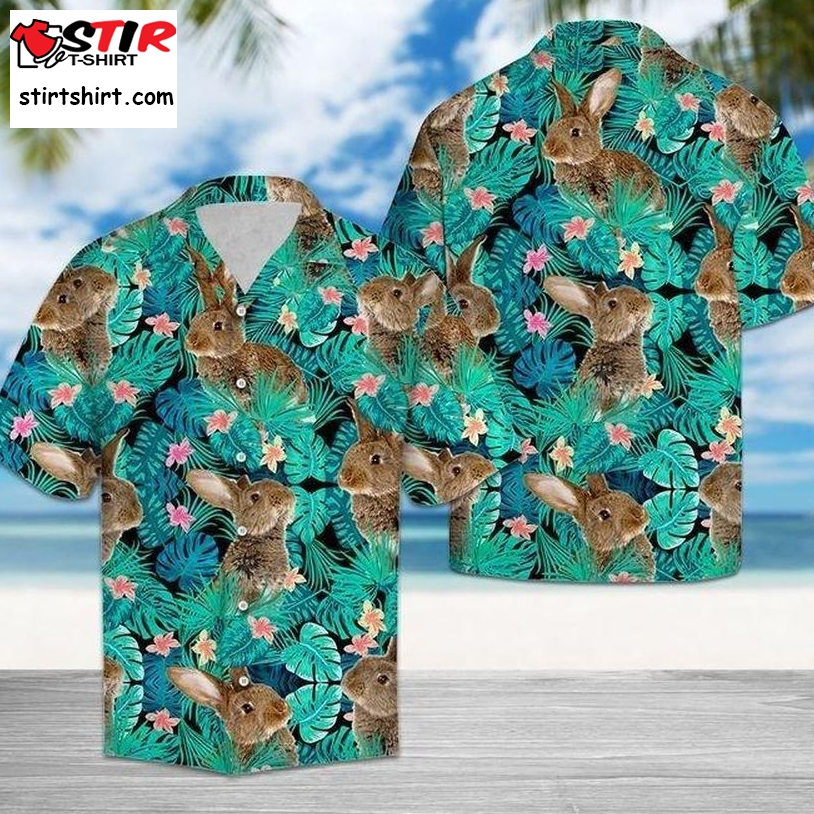 Rabbit Tropical Hawaiian Shirt Pre12410, Hawaiian Shirt, Beach Shorts, One Piece Swimsuit, Polo Shirt, Personalized Shirt, Funny Shirts, Gift Shirts