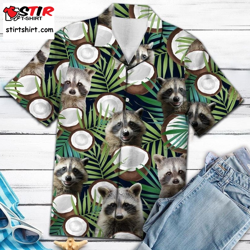 Raccoon Hawaiian Shirt Pre12424, Hawaiian Shirt, Beach Shorts, One Piece Swimsuit, Polo Shirt, Personalized Shirt, Funny Shirts, Gift Shirts