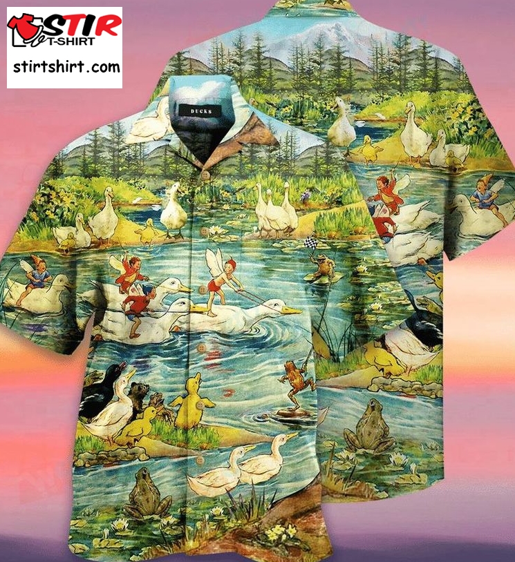 Racing Ducks Hawaiian Shirt Pre12462, Hawaiian Shirt, Beach Shorts, One Piece Swimsuit, Polo Shirt, Personalized Shirt, Funny Shirts, Gift Shirts