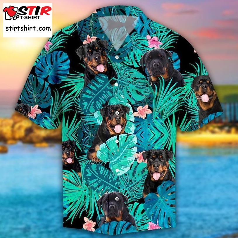 Rottweiler Hibiscus Tropical Hawaiian Shirt Pre12409, Hawaiian Shirt, Beach Shorts, One Piece Swimsuit, Polo Shirt, Personalized Shirt, Funny Shirts