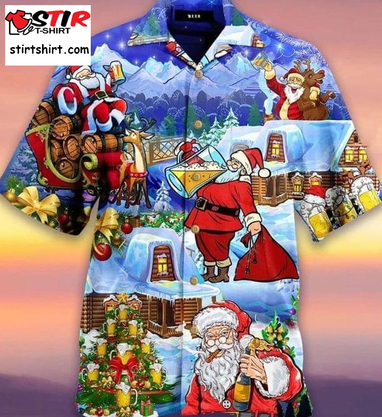 Santa Claus Drinking Beer Hawaiian Shirt Pre12456, Hawaiian Shirt, Beach Shorts, One Piece Swimsuit, Polo Shirt, Personalized Shirt, Funny Shirts