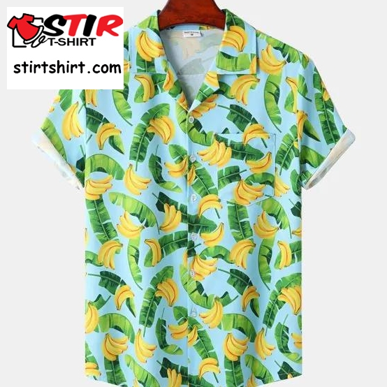 Short Sleeve Banana Print Hawaiian Shirt