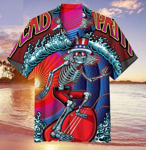 Skeleton Surfer Hawaiian Shirt, Raving Skeletons Hawaiian Shirtpng  Skeleton 