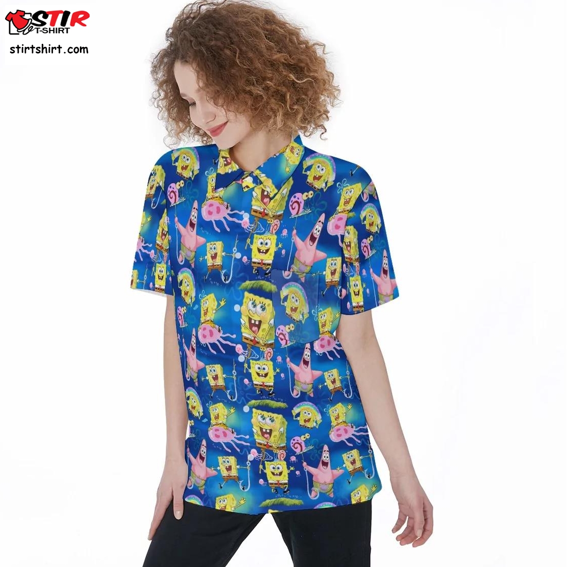 Spongebob Rainbow Meme Button Up Shirt For Summer Outfit   Meme