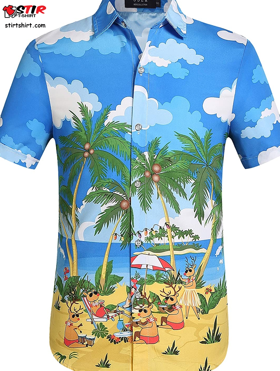 Sslr Men_S Xmas Holiday Button Down Ugly Hawaiian Christmas Shirts  Ugliest 