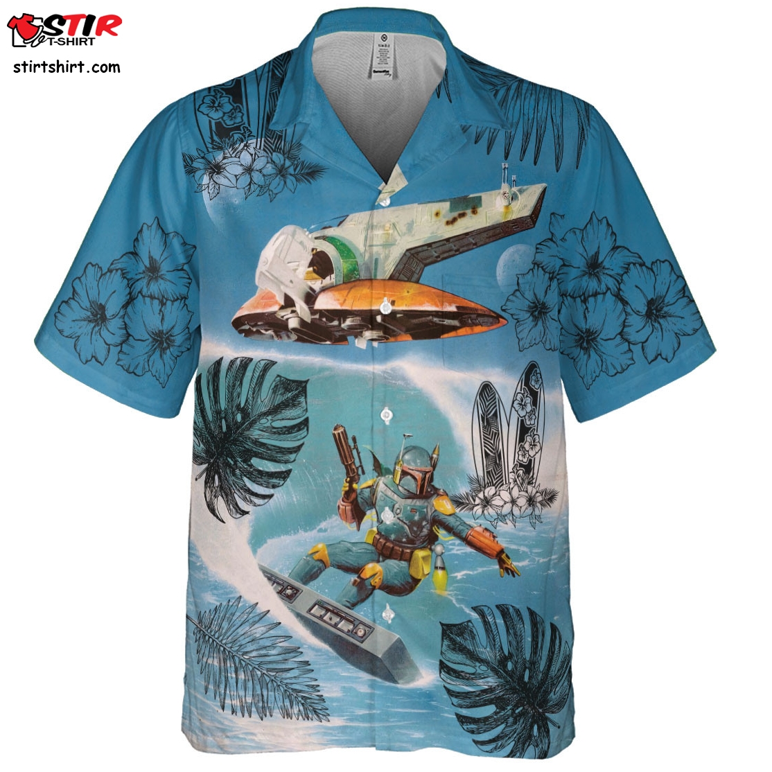 Star Wars Boba Fett Surfing All Over Print 3D Aloha Summer Beach Hawaiian Shirt