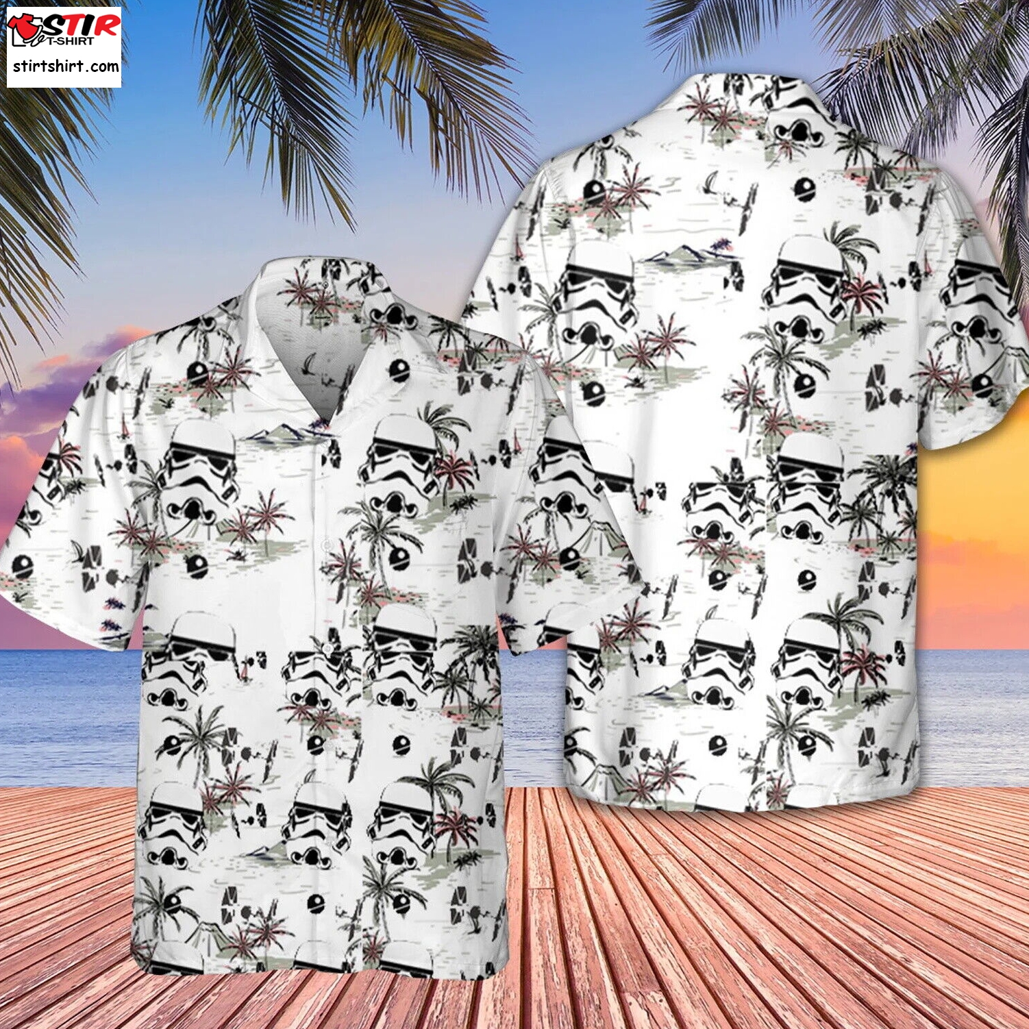 Star Wars Stormtrooper Mens Hawaiian Shirts Summer Casual Button Down Shirts Top