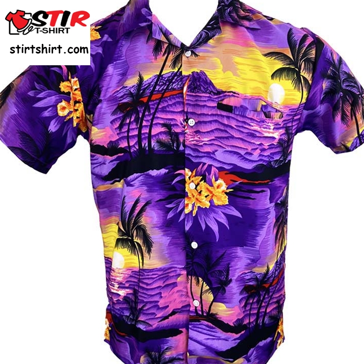 Sunset Purple Mens Hawaiian Shirts  Sunset 