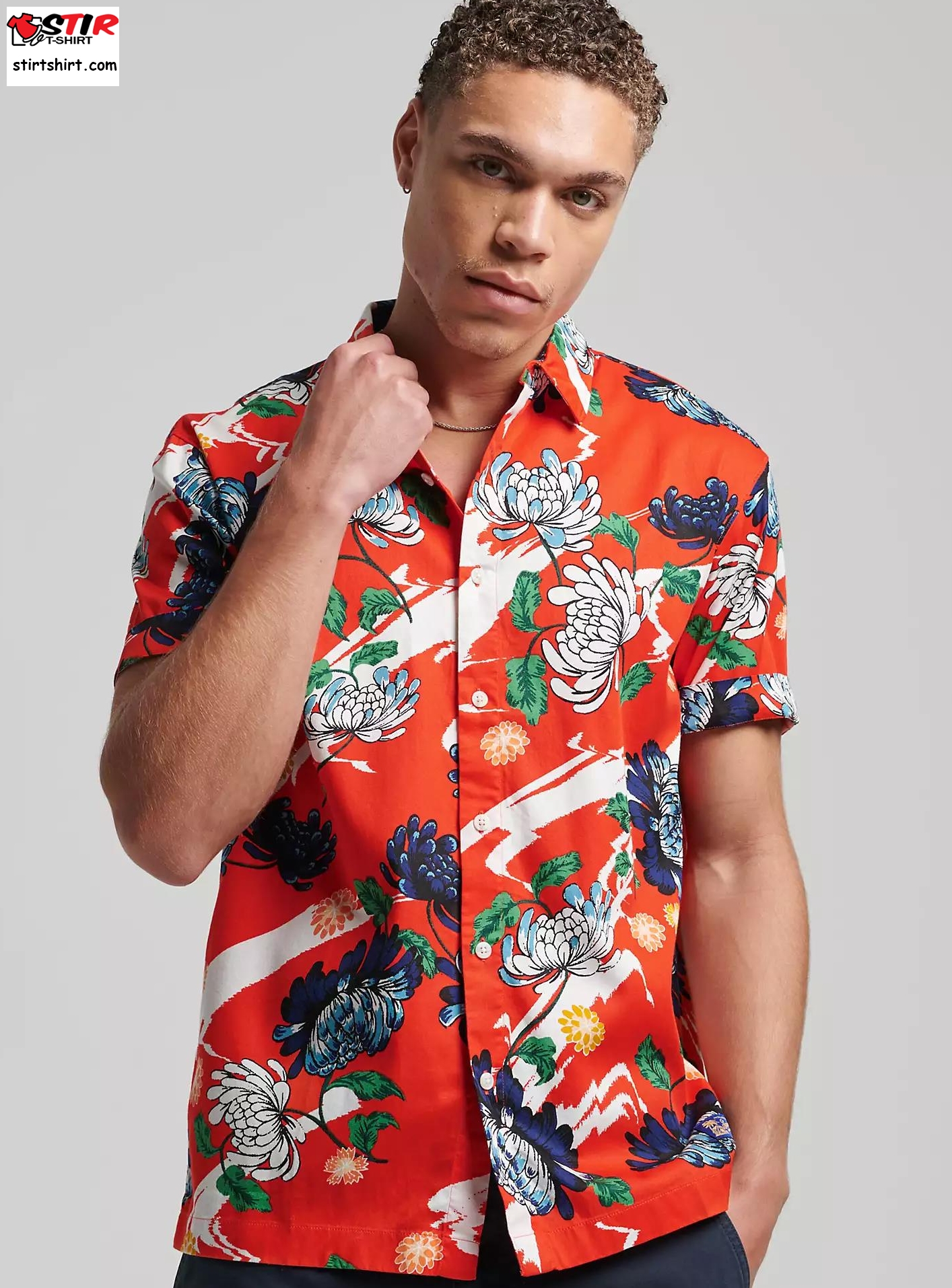 Superdry Short Sleeve Hawaiian Shirt, Orange Floral  Diy 