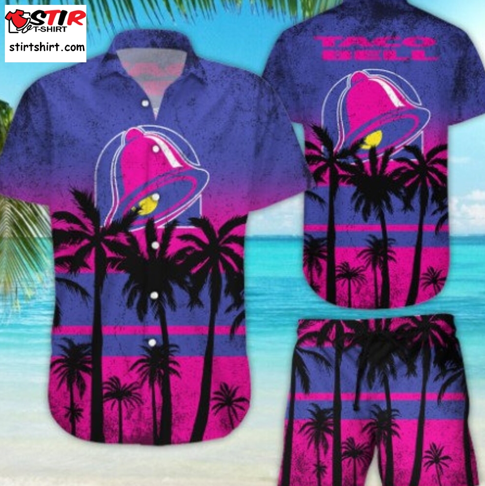 Taco Bell V4 Tropical Flower Aloha Hawaiian Shirts And Short  Taco Bell  And Shorts