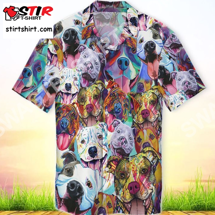 The Best Selling Pitbull Colorful All Over Printed Hawaiian Shirt