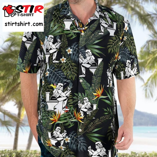 Star Wars Stormtrooper On The Toilet Funny Hawaiian Shirt - Tagotee