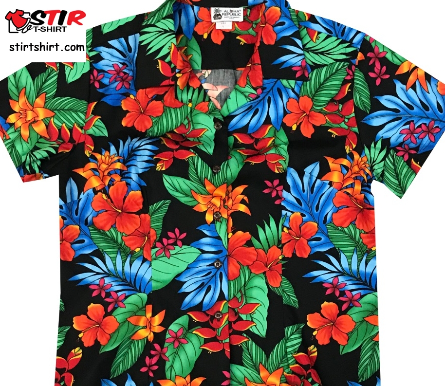 Tropical Flowers Women Hawaiian Shirt   Flowers