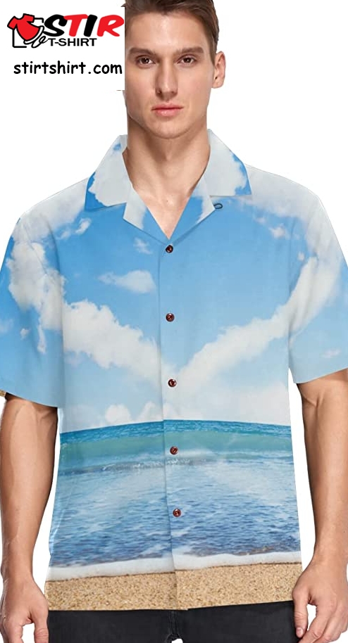 Vnurnrn Valentines Heart Cloud Sea Beach Blue Sky Hawaiian Shirt  Blue Sky Inn 