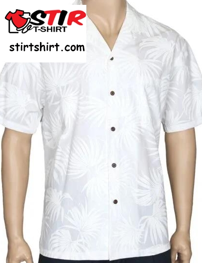 White Anthuriums Hawaiian Shirt  White 