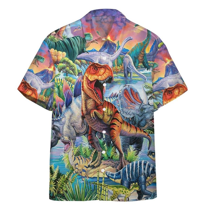 3D Dinosaur World Hawaiian Custom Short Sleeve Shirts