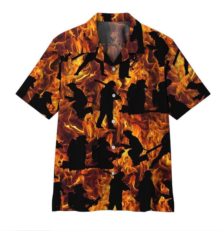 3D Fire Fighter Hawaiian Shirt