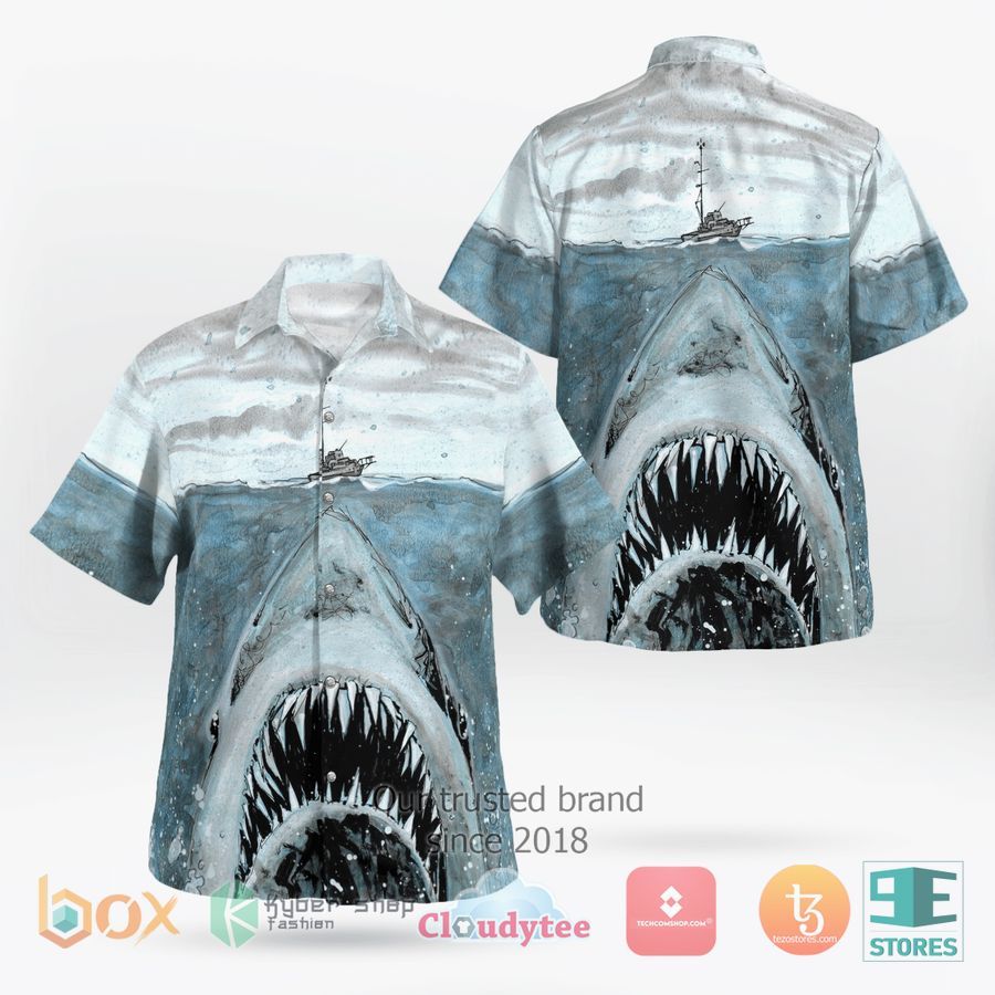 3D Ocean Shark Jaws Hawaiian Shirt  