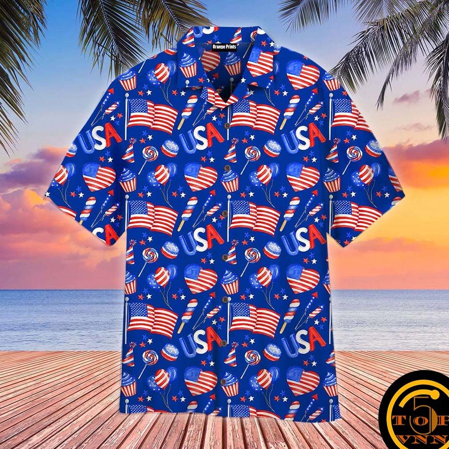 4Th Of July Independence Day America Festive Hawaiian Shirt And Shorts